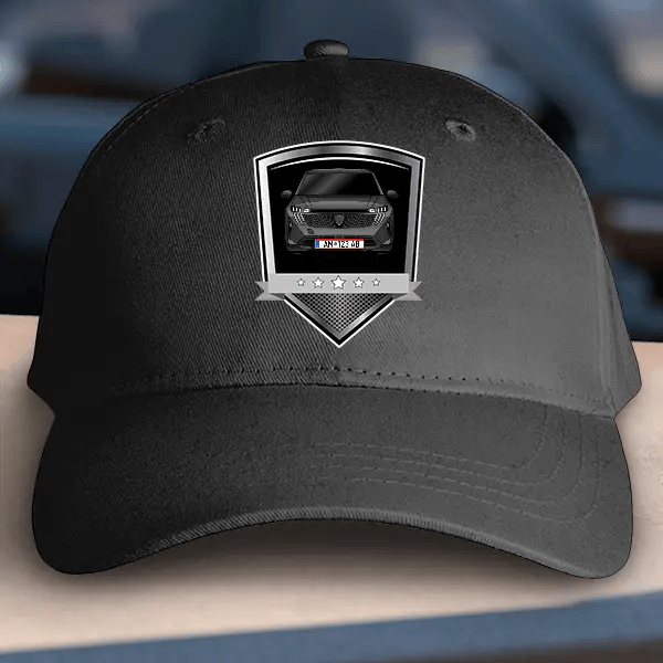 e-3008 Basecap personalisiert mit deinem Auto u. Kennzeichen!