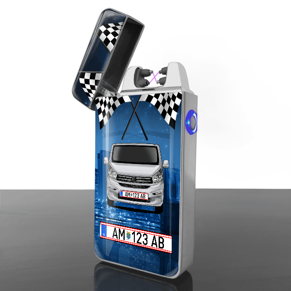 Talento Lichtbogen Feuerzeug personalisiert mit Auto u. Kennzeichen!