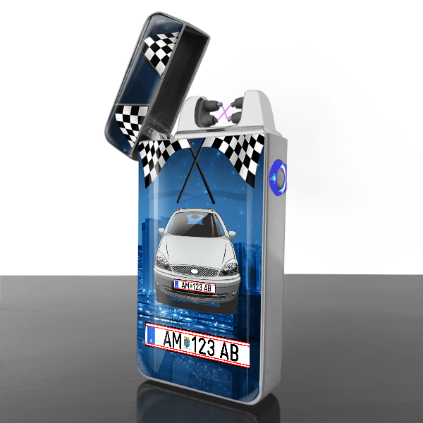 Galaxy Lichtbogen Feuerzeug personalisiert mit Auto u. Kennzeichen!