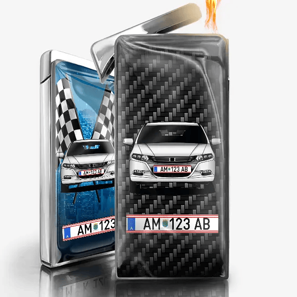 Insight Feuerzeug Gas personalisiert mit Auto u. Kennzeichen!