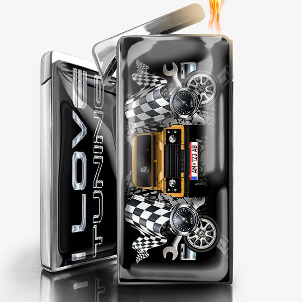 Defender Crew Feuerzeug Gas personalisiert mit Auto u. Kennzeichen!