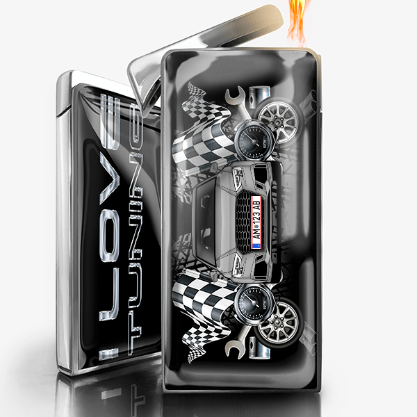 RS3 Limousine Feuerzeug Gas personalisiert mit Auto u. Kennzeichen!