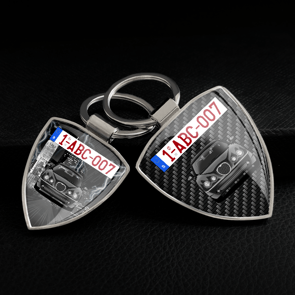 S-Type sleutelhanger gepersonaliseerd met kentekenplaat!