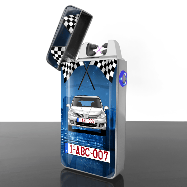 Tiida (5-Türer) briquets electriques personnalisé avec voiture et plaque d'immatriculation !