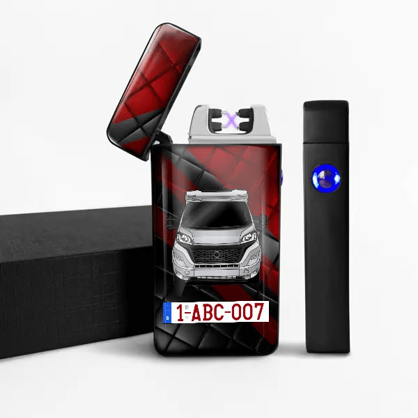 Sky TI 650 MEG Platinum Selection elektrische aansteker gepersonaliseerd met auto en kenteken!