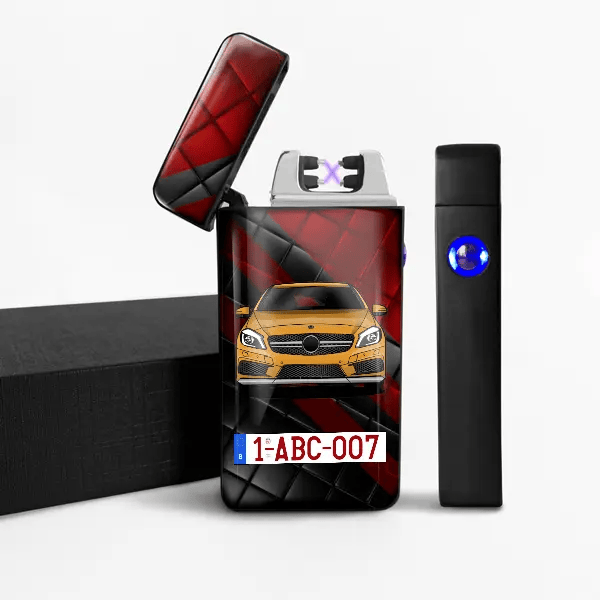 A-Klasse AMG elektrische aansteker gepersonaliseerd met auto en kenteken!