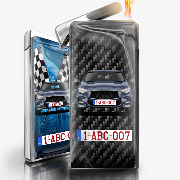 Q30 gaz briquet personnalisé avec voiture et plaque d'immatriculation !