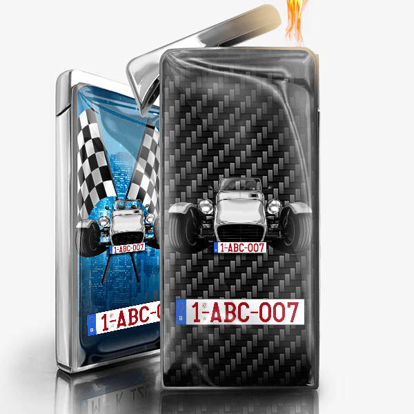 Superseven gaz briquet personnalisé avec voiture et plaque d'immatriculation !