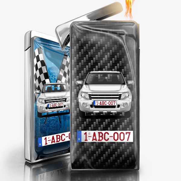 Ranger gaz briquet personnalisé avec voiture et plaque d'immatriculation !