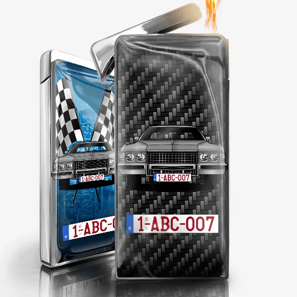 Deville gaz briquet personnalisé avec voiture et plaque d'immatriculation !