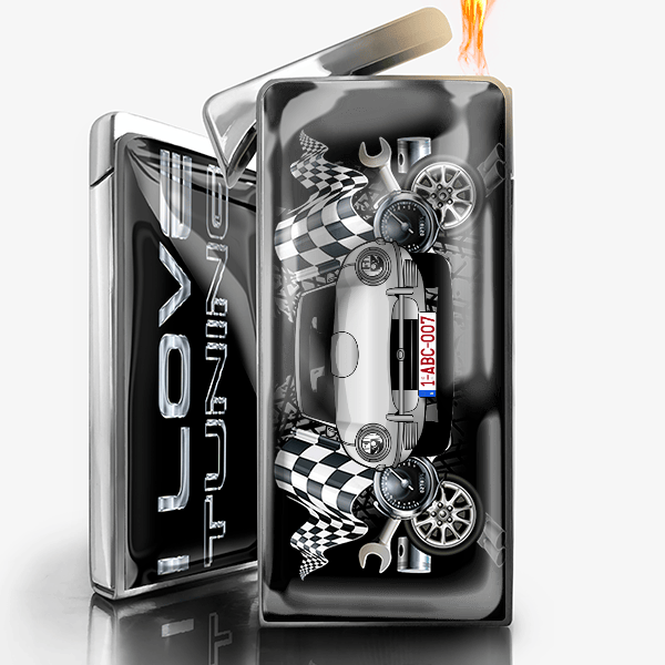 E-Type gepersonaliseerde gasaansteker met auto en kenteken!