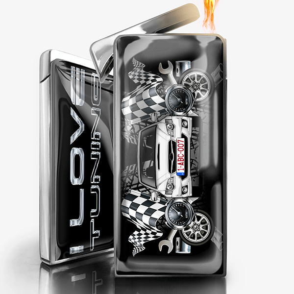 Legacy gepersonaliseerde gasaansteker met auto en kenteken!