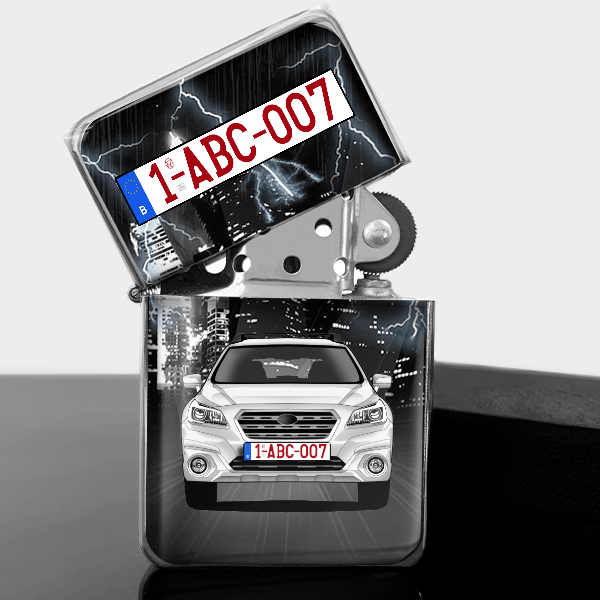 Outback briquet essence personnalisé avec voiture et plaque d'immatriculation !