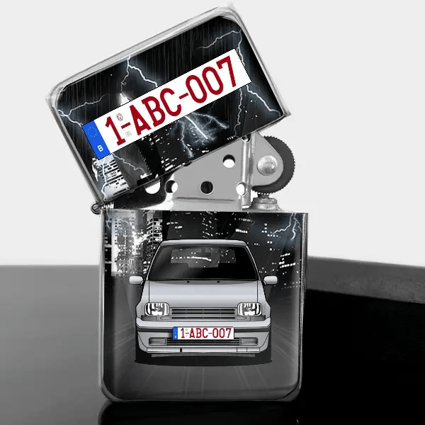 R5 GT Turbo (Phase 2) briquet essence personnalisé avec voiture et plaque d'immatriculation !