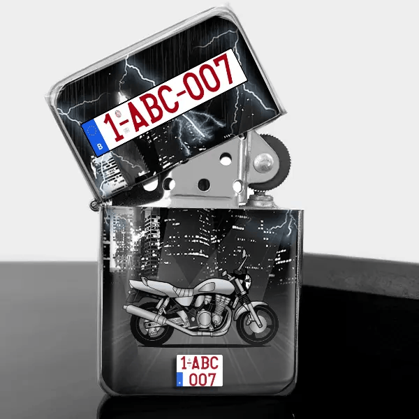GSX 1200 briquet essence personnalisé avec voiture et plaque d'immatriculation !