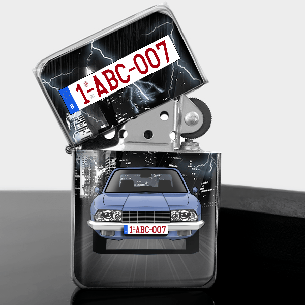 Ro 80 briquet essence personnalisé avec voiture et plaque d'immatriculation !