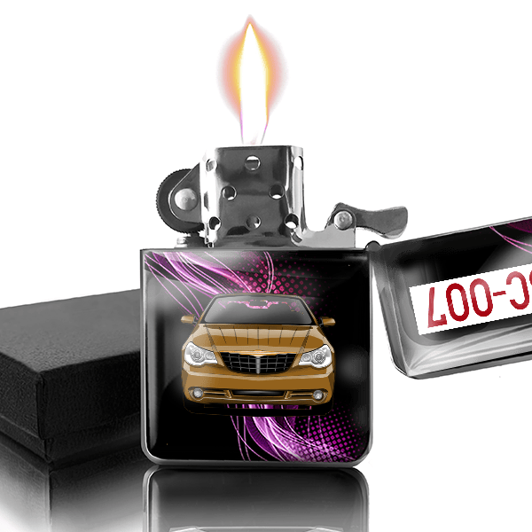 Sebring Limousine gepersonaliseerde benzine aansteker met nummerplaten!