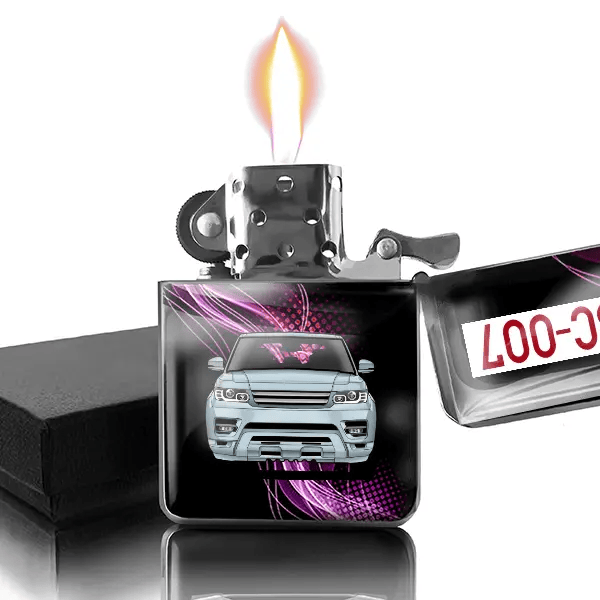 Sport SVR gepersonaliseerde benzine aansteker met nummerplaten!