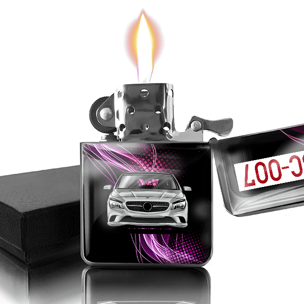 CLA Shooting Brake gepersonaliseerde benzine aansteker met nummerplaten!