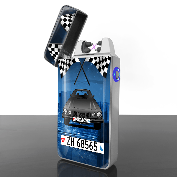 Camaro Coupe Lichtbogen Feuerzeug personalisiert mit Auto u. Kennzeichen!