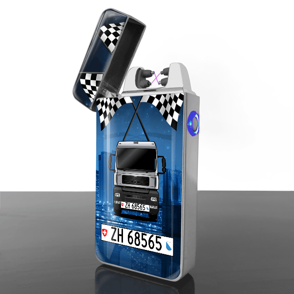 TGA 18.360 Lichtbogen Feuerzeug personalisiert mit LKW u. Kennzeichen!