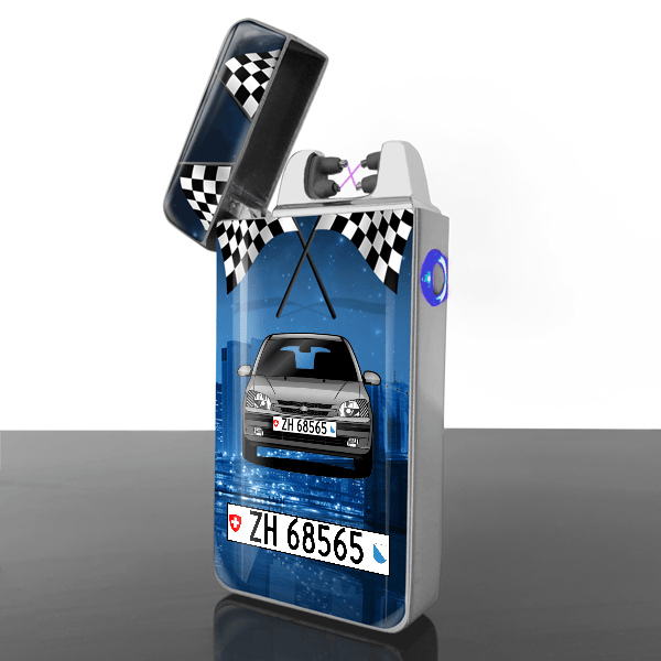 Getz Lichtbogen Feuerzeug personalisiert mit Auto u. Kennzeichen!