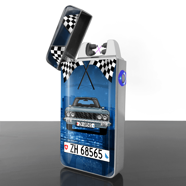 130 Limousine Lichtbogen Feuerzeug personalisiert mit Auto u. Kennzeichen!