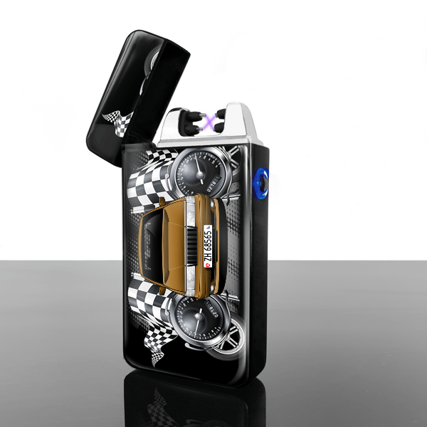 940 Touring Lichtbogen Feuerzeug personalisiert mit Auto u. Kennzeichen!