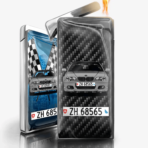 3er Reihe Cabriolet Feuerzeug Gas personalisiert mit Auto u. Kennzeichen!