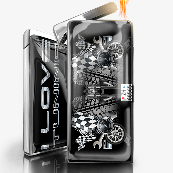 R Ninet Pure Feuerzeug Gas personalisiert mit Motorrad u. Kennzeichen!