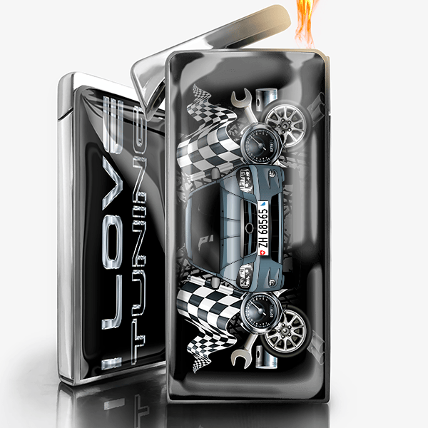 Tribute Feuerzeug Gas personalisiert mit Auto u. Kennzeichen!