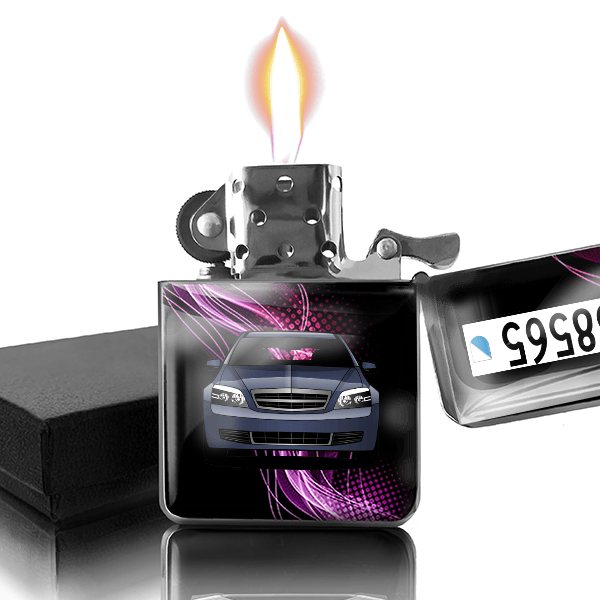 Caprice Benzin Feuerzeug personalisiert mit Auto u. Kennzeichen!