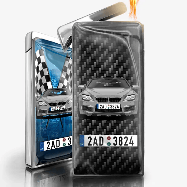 M6 Gran Coupe Plynnový zapalovač personalizovaný s autem a SPZ!