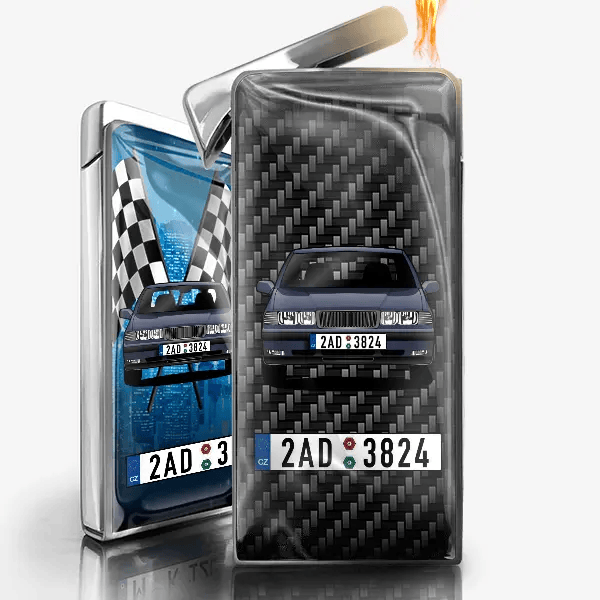 V90 Plynnový zapalovač personalizovaný s autem a SPZ!