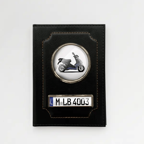 SR 50 Fahrzeugschein Hülle personalisiert mit Motorrad u. Kennzeichen!