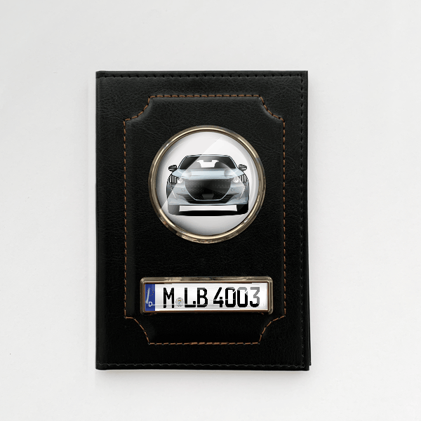e-208 Fahrzeugschein Hülle personalisiert mit Auto u. Kennzeichen!