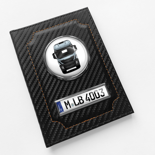 Stralis X-Way Fahrzeugschein Hülle personalisiert mit LKW u.Kennzeichen!