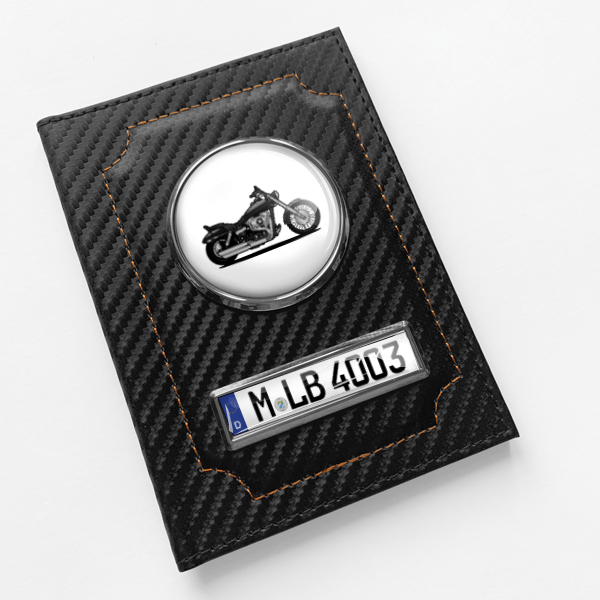 Wide Glide Fahrzeugschein Hülle personalisiert mit Motorrad u.Kennzeichen!