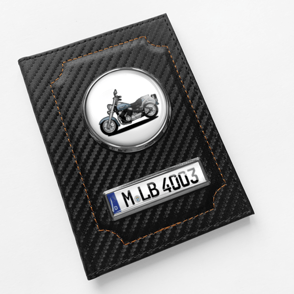 Dragstar Fahrzeugschein Hülle personalisiert mit Motorrad u.Kennzeichen!