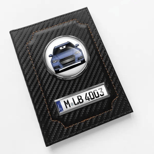 A4 Avant Sport Quattro S-Line Fahrzeugschein Hülle personalisiert mit Auto u.Kennzeichen!