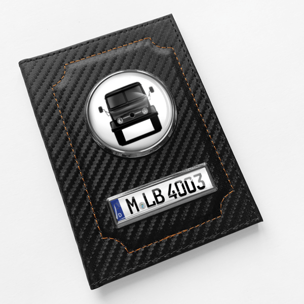 Unimog Baureihe 404 Fahrzeugschein Hülle personalisiert mit LKW u.Kennzeichen!