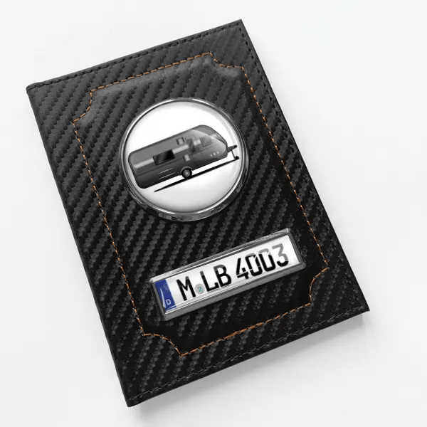 Excellent 495 WFB Fahrzeugschein Hülle personalisiert mit Wohnwagen u.Kennzeichen!