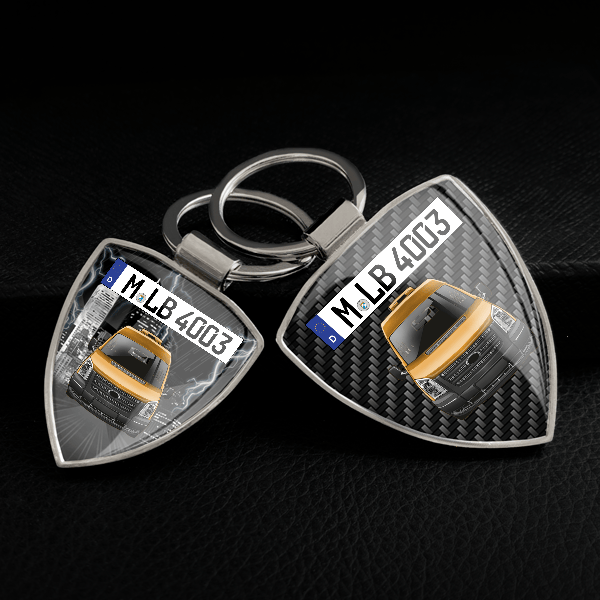 Transit Schlüsselanhänger personalisiert mit Auto u.Kennzeichen!