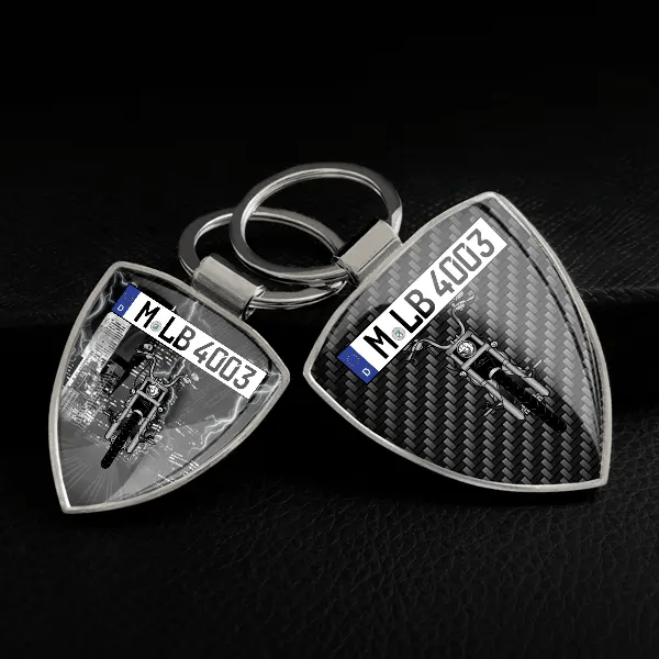 FXSTC Softail Custom Schlüsselanhänger personalisiert mit Motorrad u.Kennzeichen!