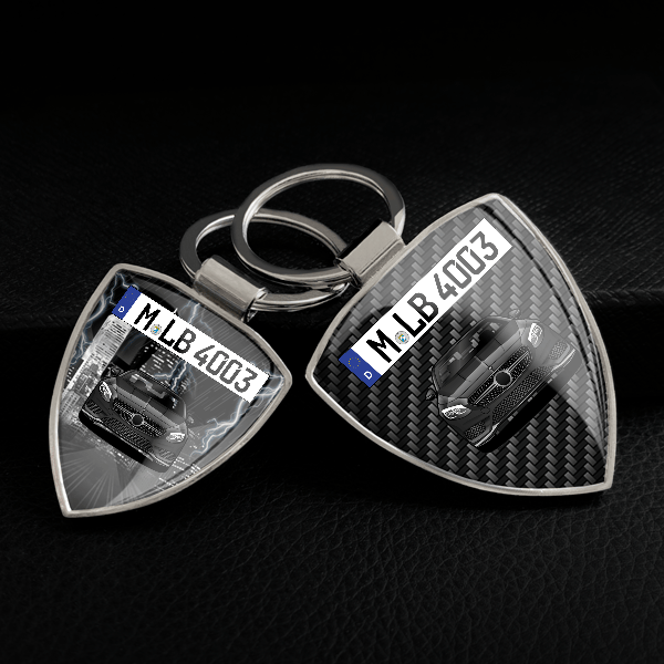 S-Klasse Cabriolet Schlüsselanhänger personalisiert mit Auto u.Kennzeichen!