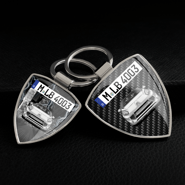 Wind Schlüsselanhänger personalisiert mit Auto u.Kennzeichen!