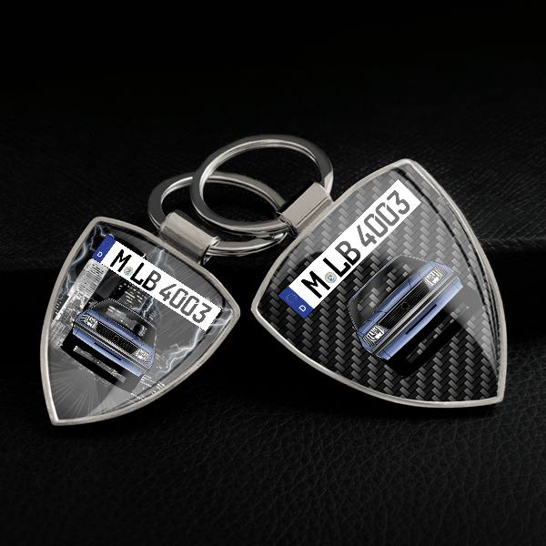 Ascona Caravan Schlüsselanhänger personalisiert mit Auto u.Kennzeichen!