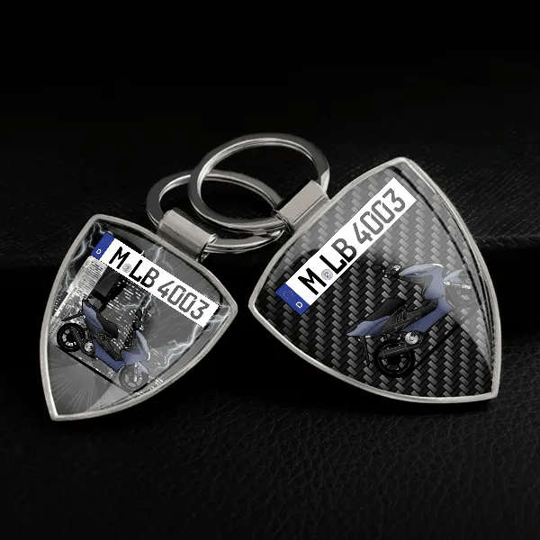 Aerox Schlüsselanhänger personalisiert mit Motorrad u.Kennzeichen!