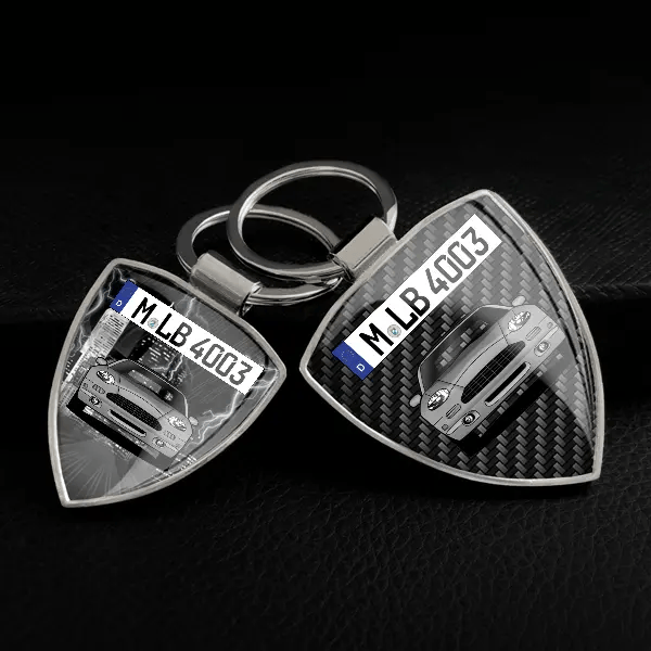 DB7 Cabriolet Schlüsselanhänger personalisiert mit Auto u.Kennzeichen!