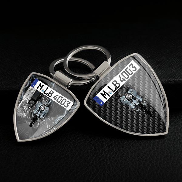 R 100 RS Schlüsselanhänger personalisiert mit Motorrad u.Kennzeichen!